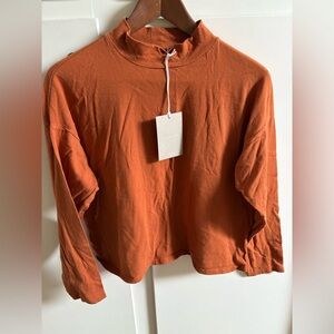 Everlane Rust Orange Cotton Long Sleeve Top